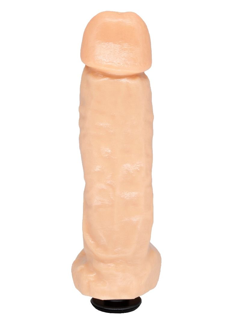 Большая телесная фаллическая насадка на трусики с плугом - 20,5 см. 3