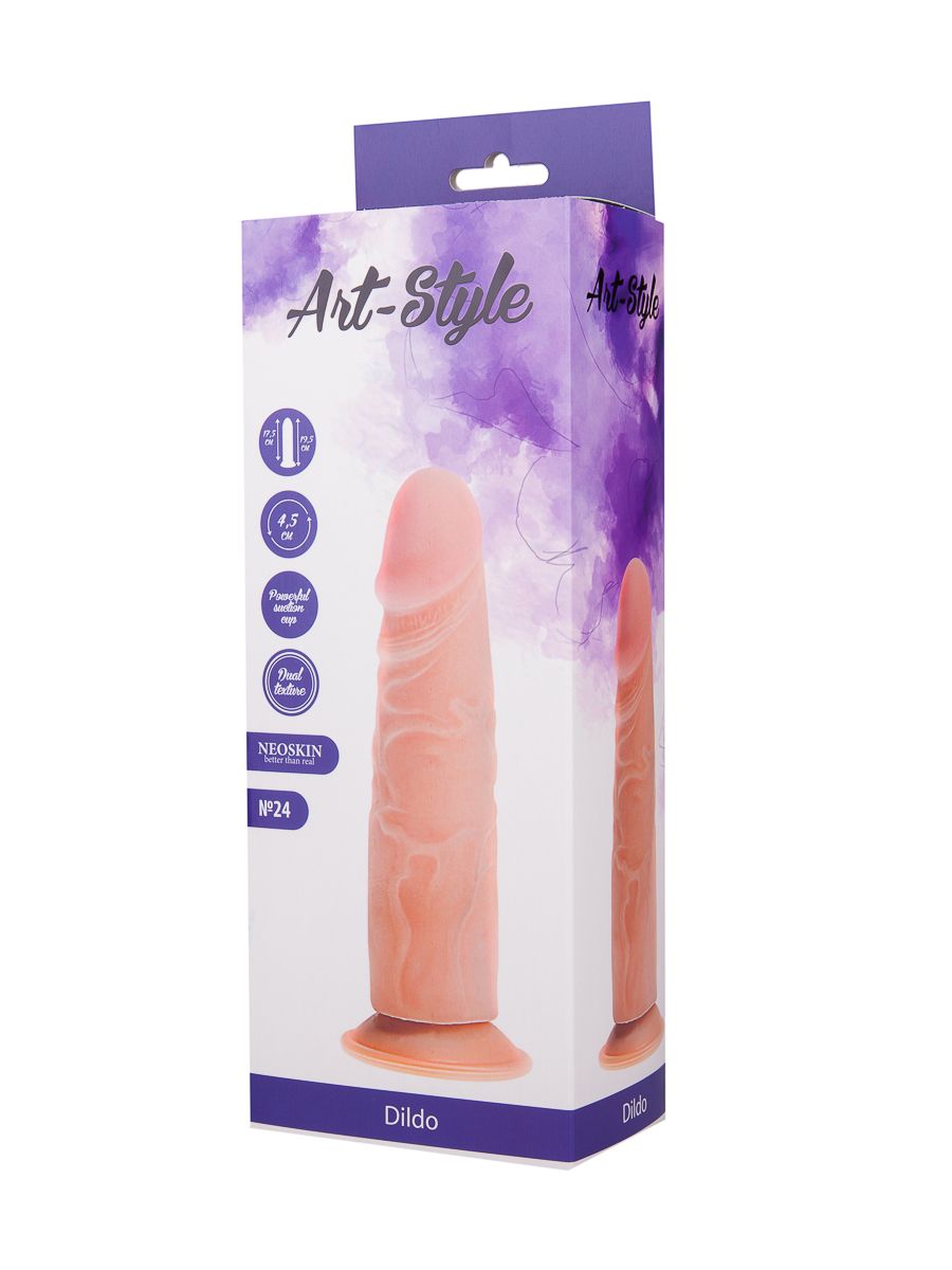 Реалистичный фаллоимитатор на подошве-присоске ART-Style №24 - 19,5 см. 2