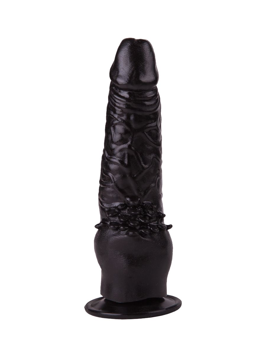 Чёрный фаллоимитатор с клиторальными шипами - 17,8 см. 5