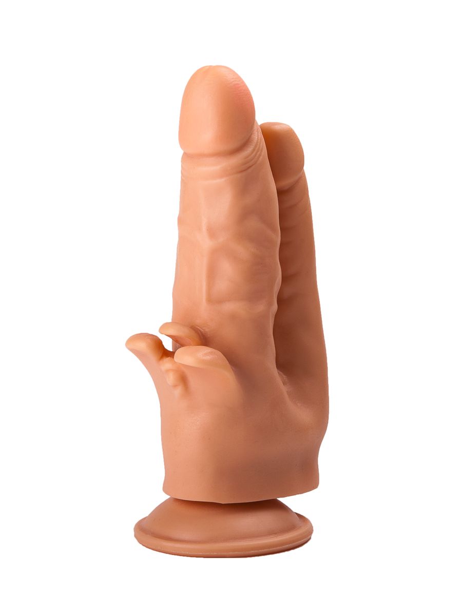 Фаллоимитатор на присоске для тройной стимуляции - 19,5 см. 4