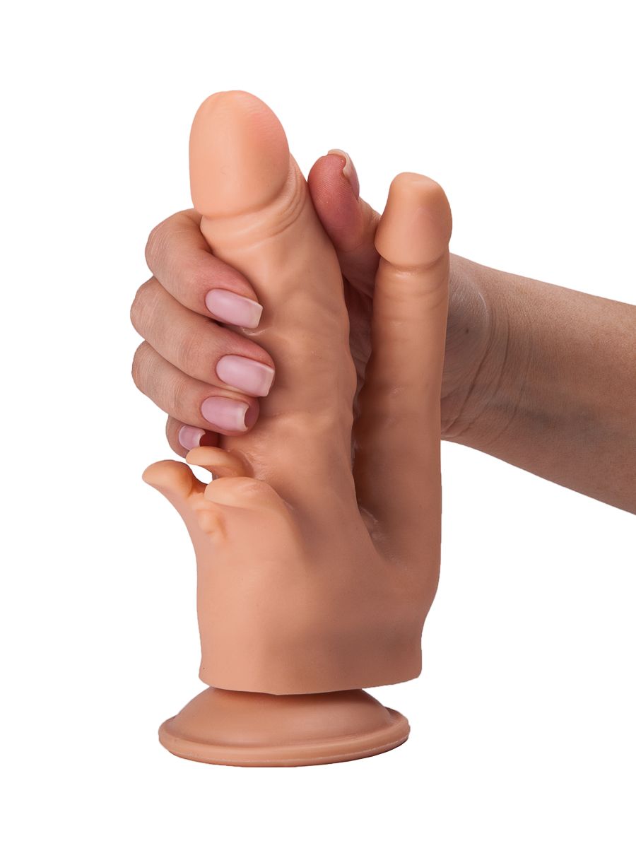 Фаллоимитатор на присоске для тройной стимуляции - 19,5 см. 7