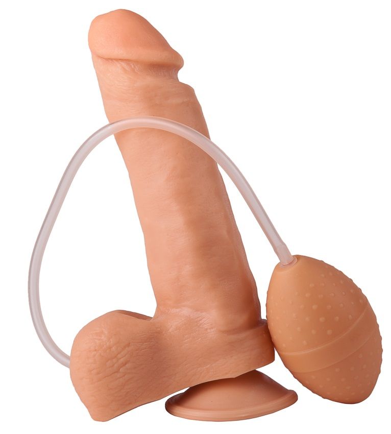 Фаллоимитатор-реалистик с грушей - 19 см. 1