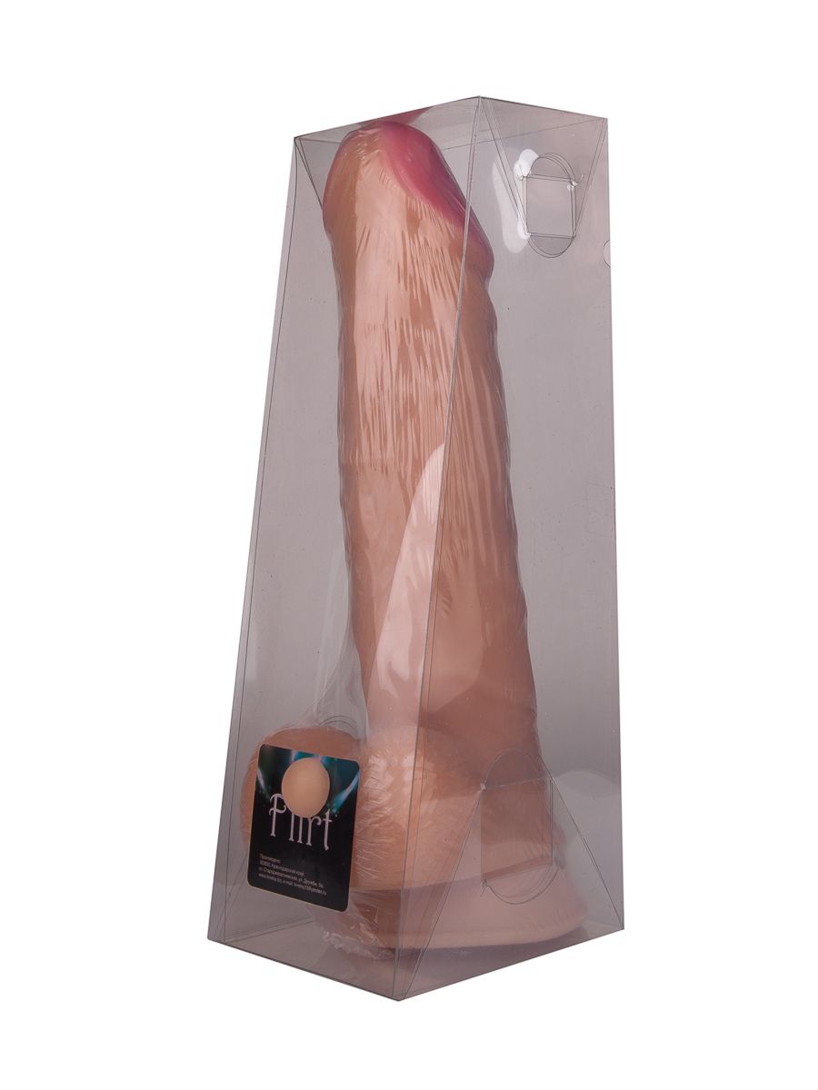 Гигантский фаллоимитатор с мошонкой и присоской - 29 см. 2