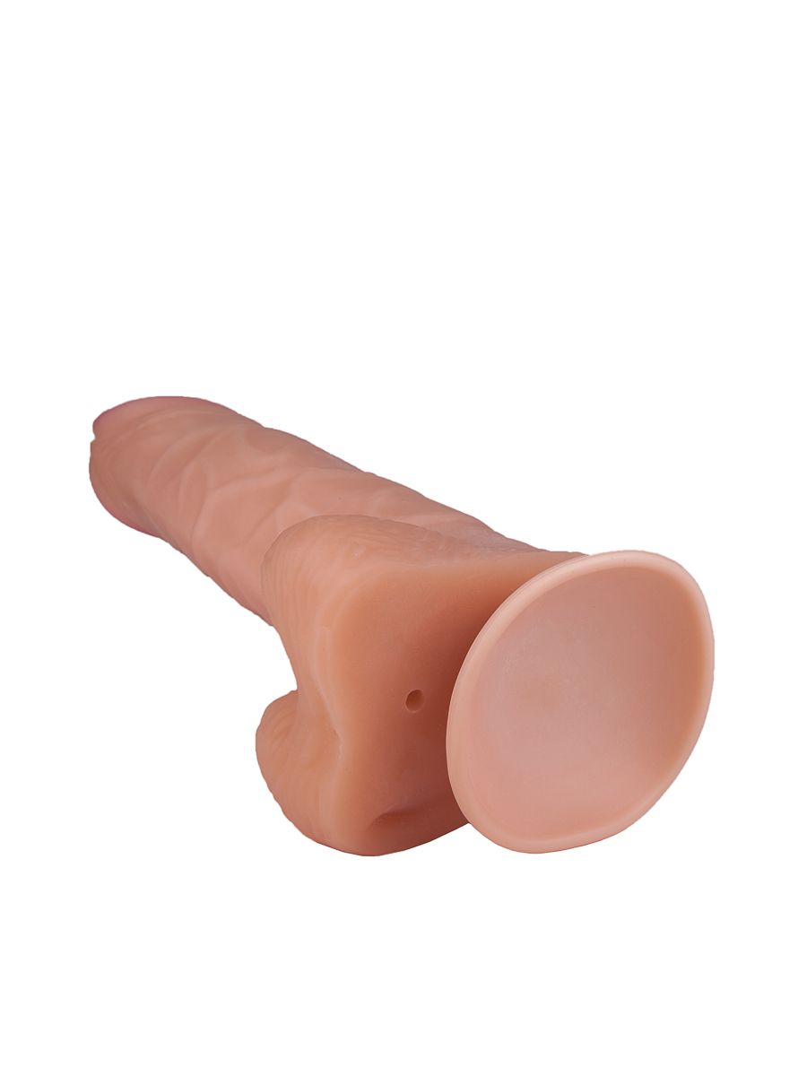 Гигантский фаллоимитатор с мошонкой и присоской - 29 см. 5