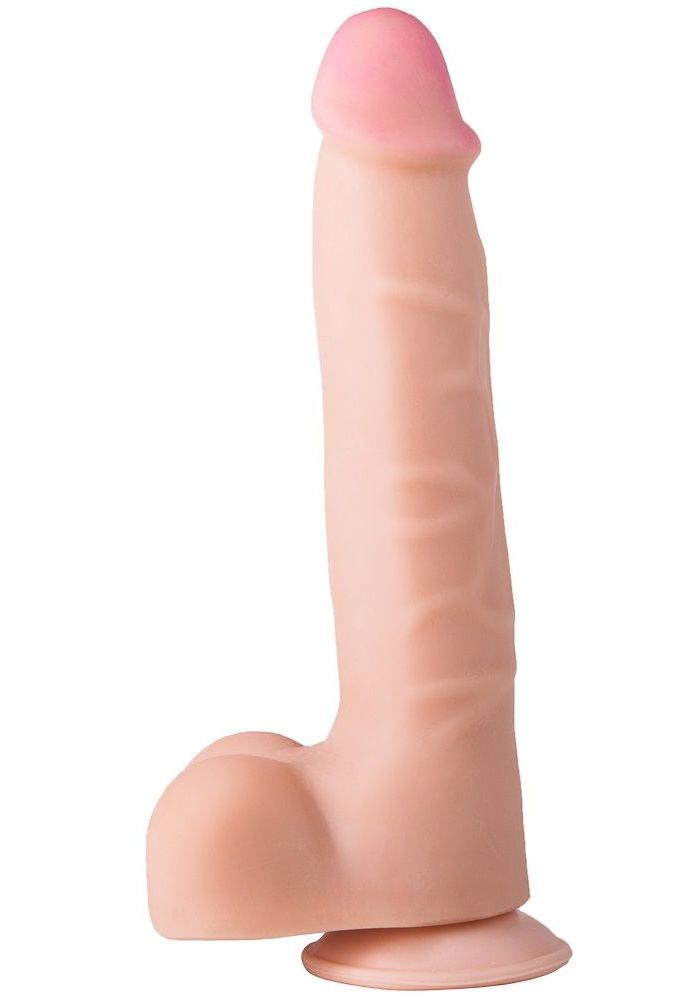 Рельефный фаллоимитатор из неоскин - 22,5 см. 1