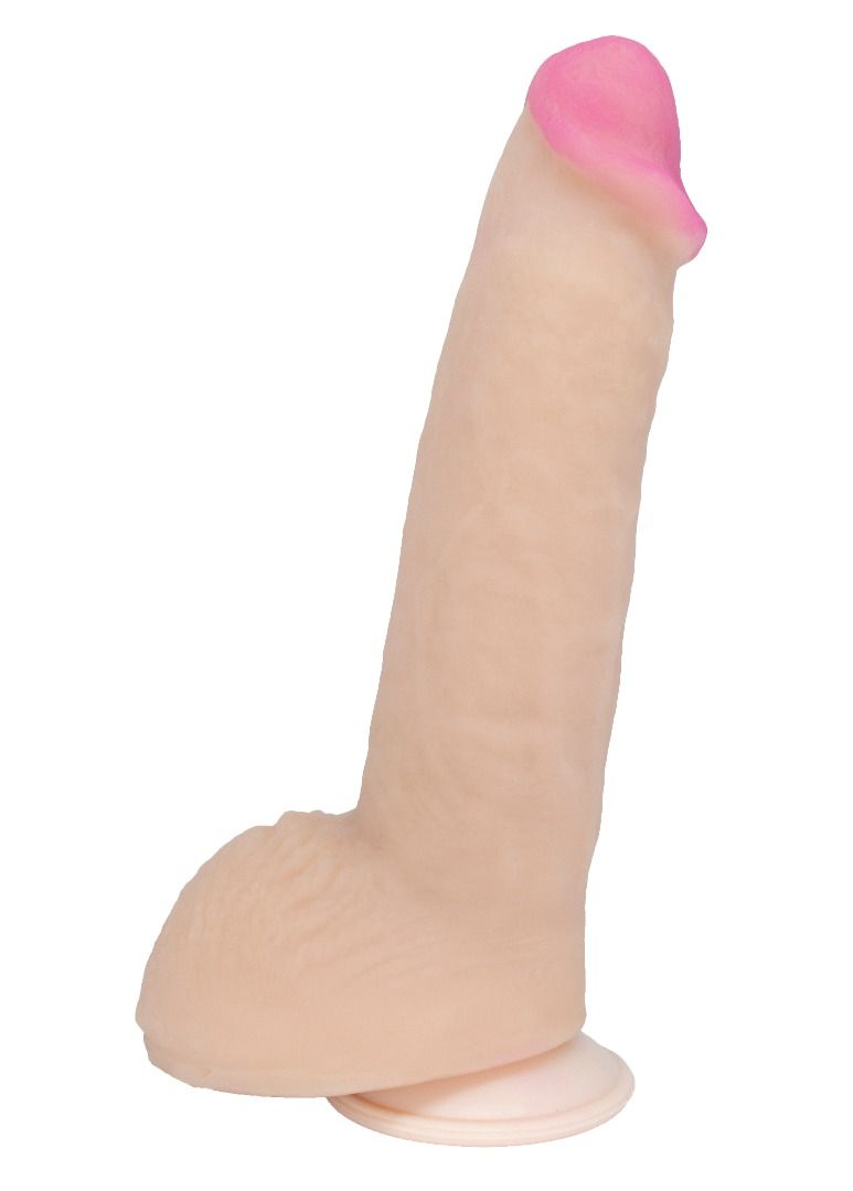 Реалистичный фаллоимитатор на присоске в упаковке-плёнке - 23 см. 1