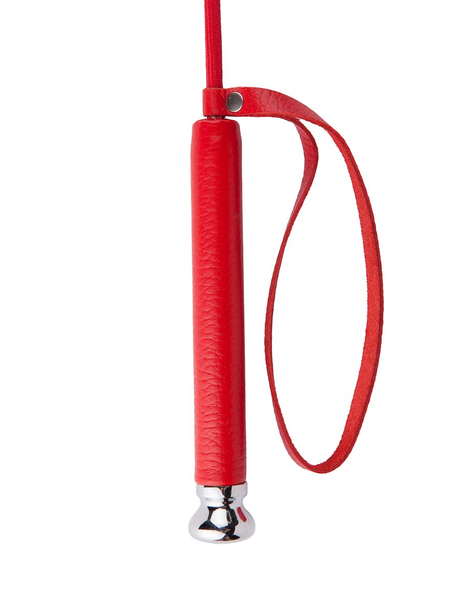 Красный стек с кожаной ручкой - 70 см. 3