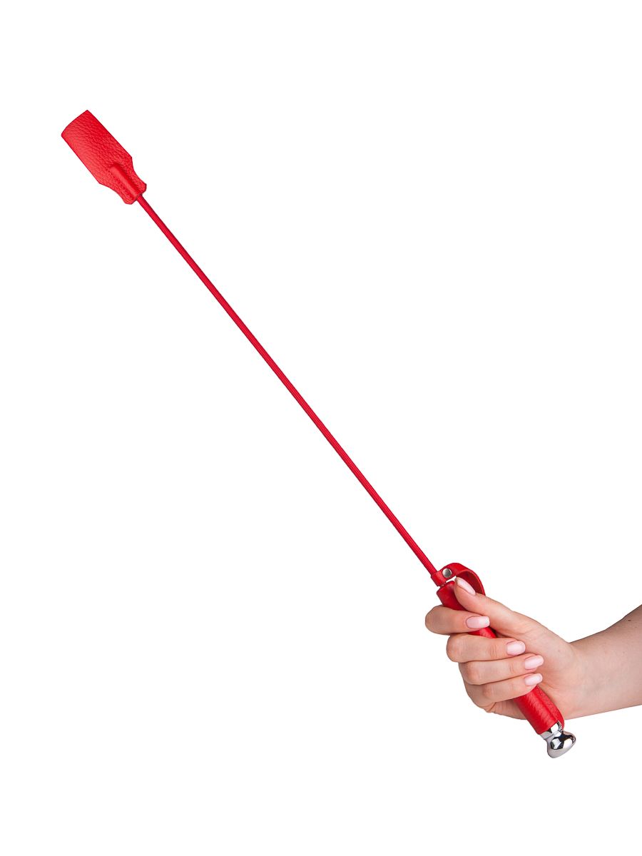 Красный стек с кожаной ручкой - 70 см. 5