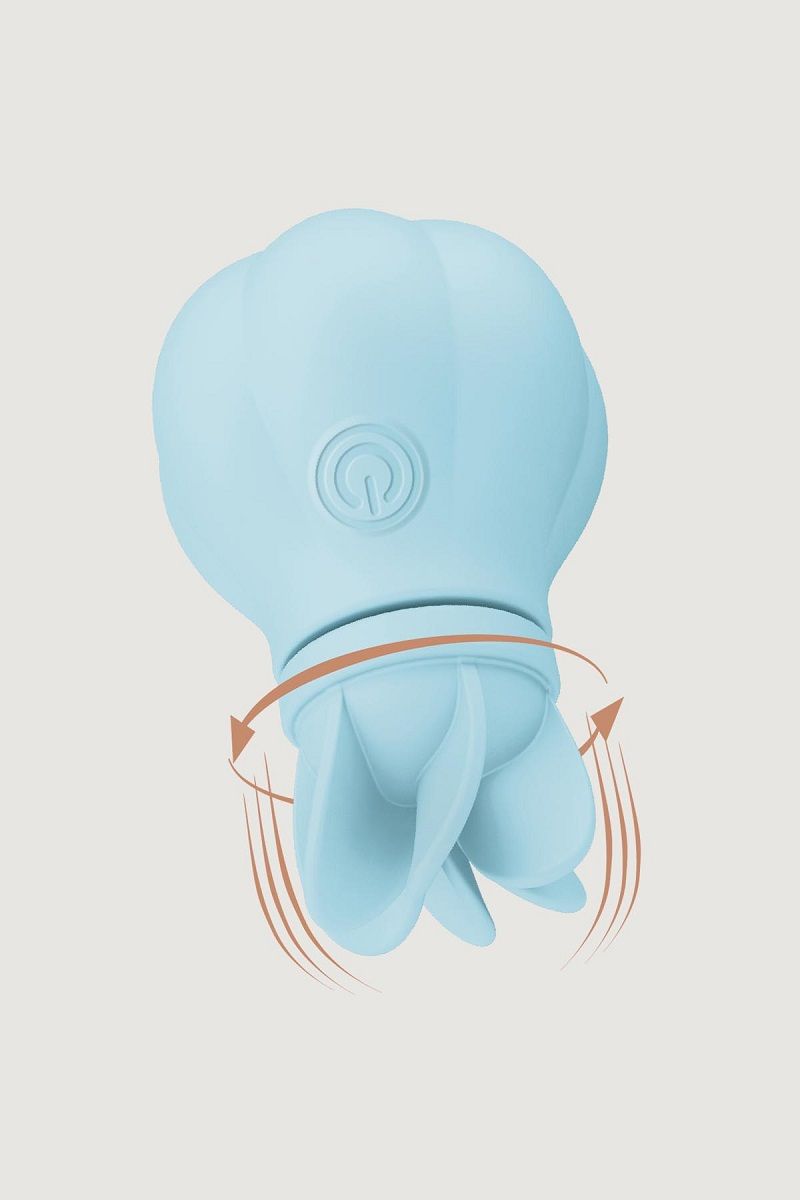 Голубой стимулятор клитора с 5 насадками Caress 4