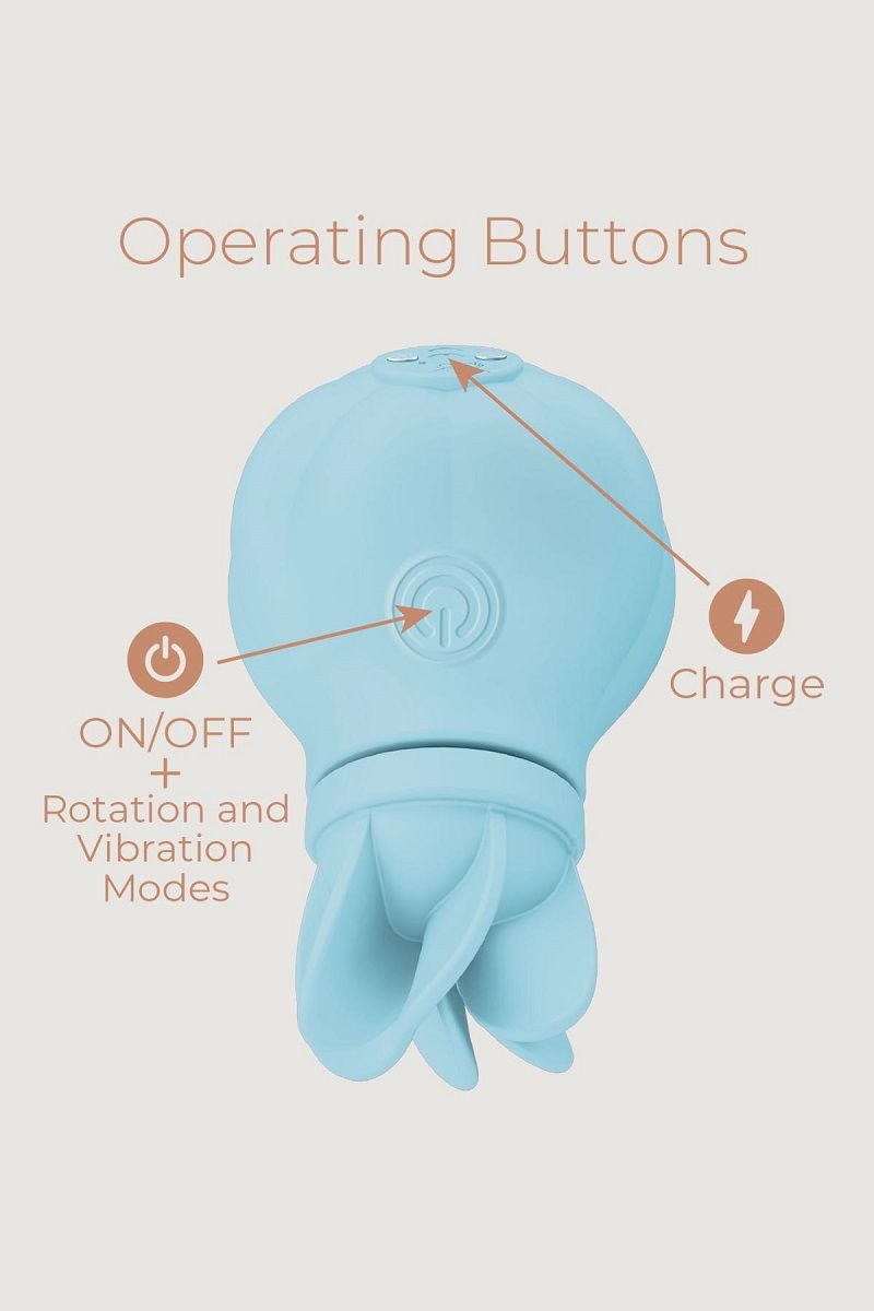 Голубой стимулятор клитора с 5 насадками Caress 5