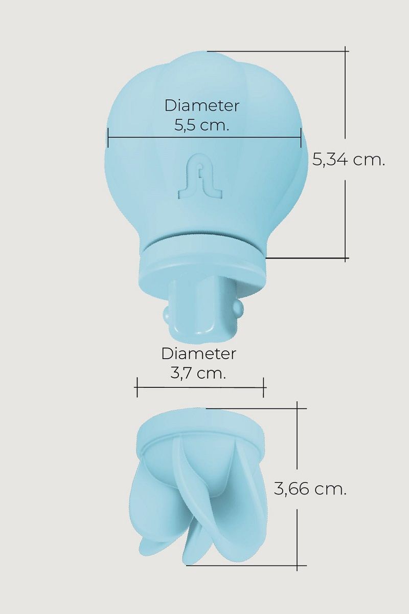Голубой стимулятор клитора с 5 насадками Caress 6