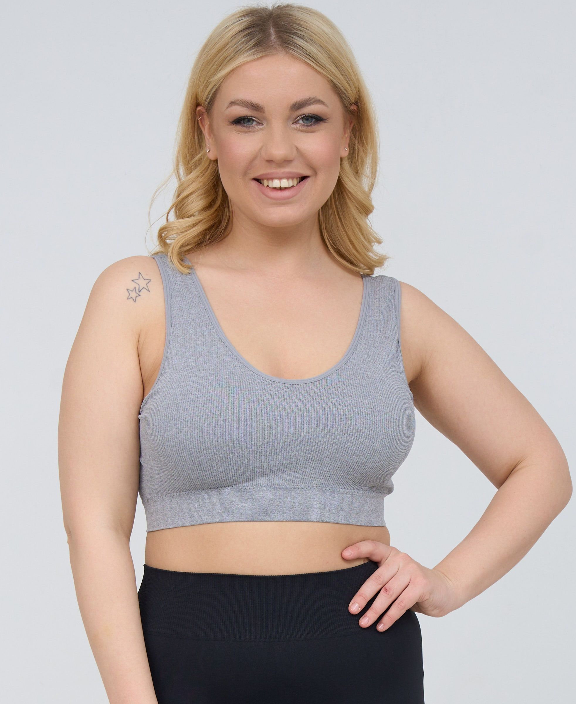 Бюстгальтер-топ в мелкий рубчик 3