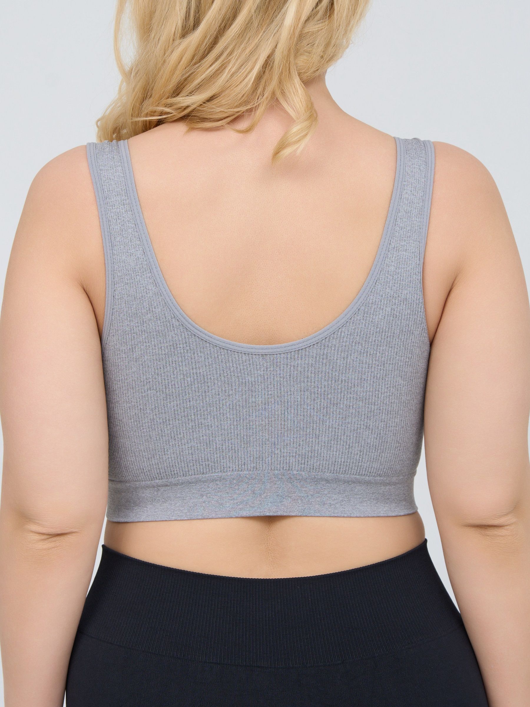 Бюстгальтер-топ в мелкий рубчик 5