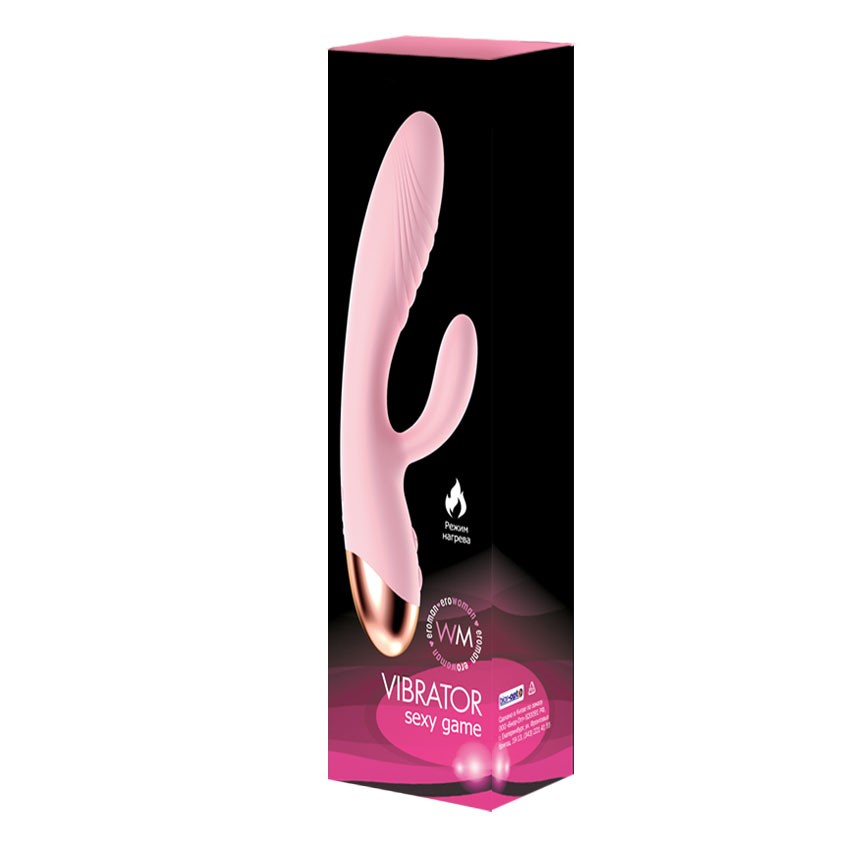 Розовый вибратор-кролик с функцией нагрева 3