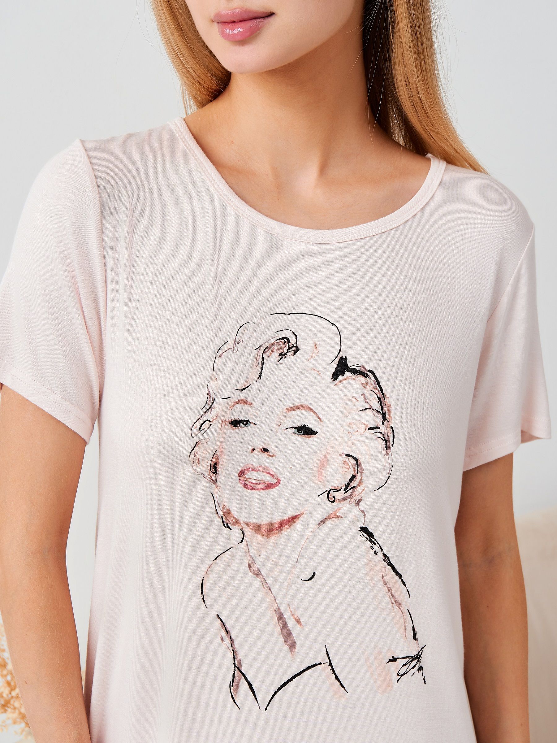 Нежная домашняя сорочка с принтом 3