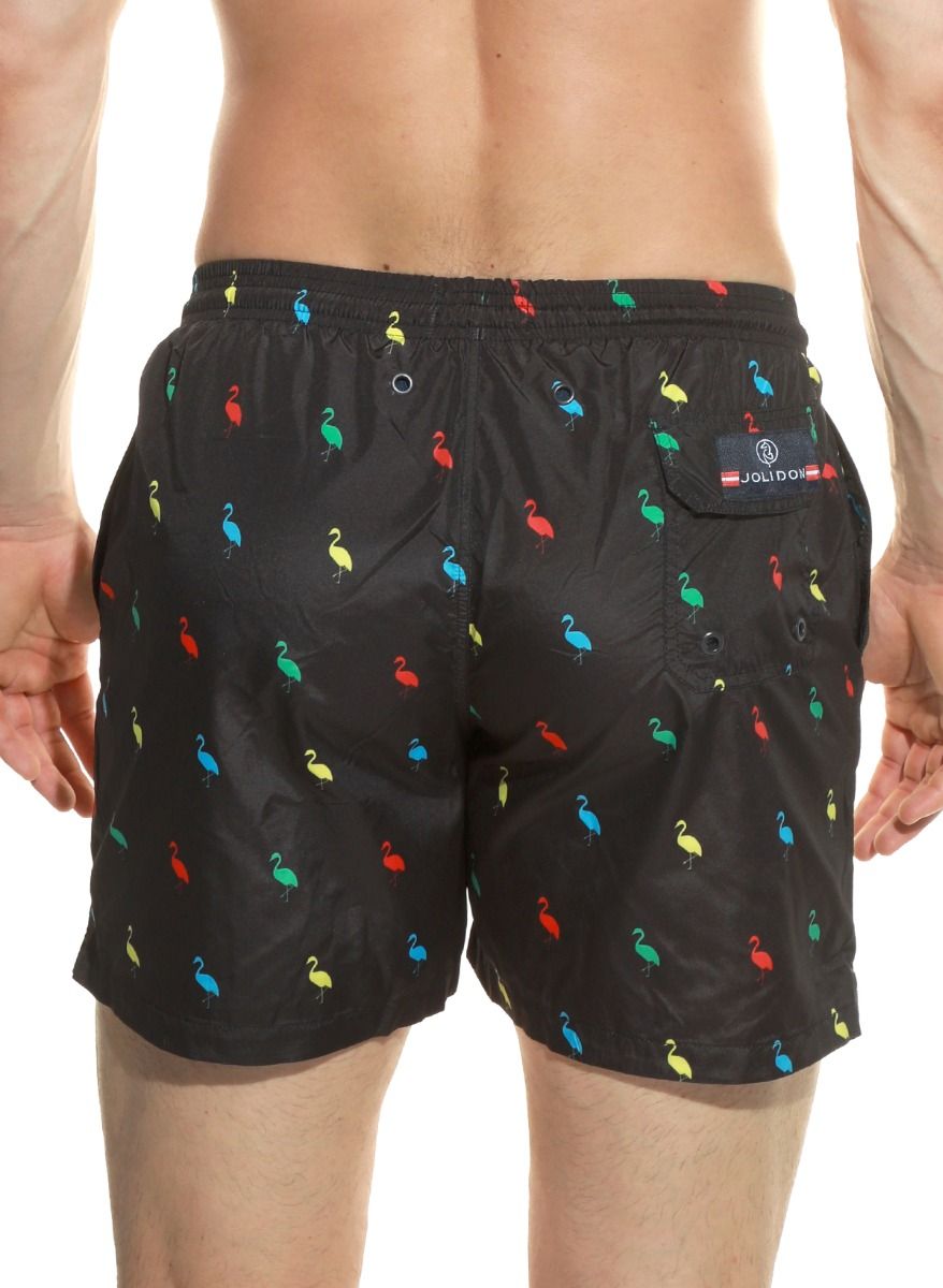 Мужские пляжные шорты с принтом в виде цветных фламинго 2