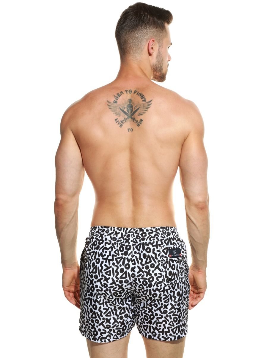 Черно-белые пляжные шорты из быстросохнущей ткани 2