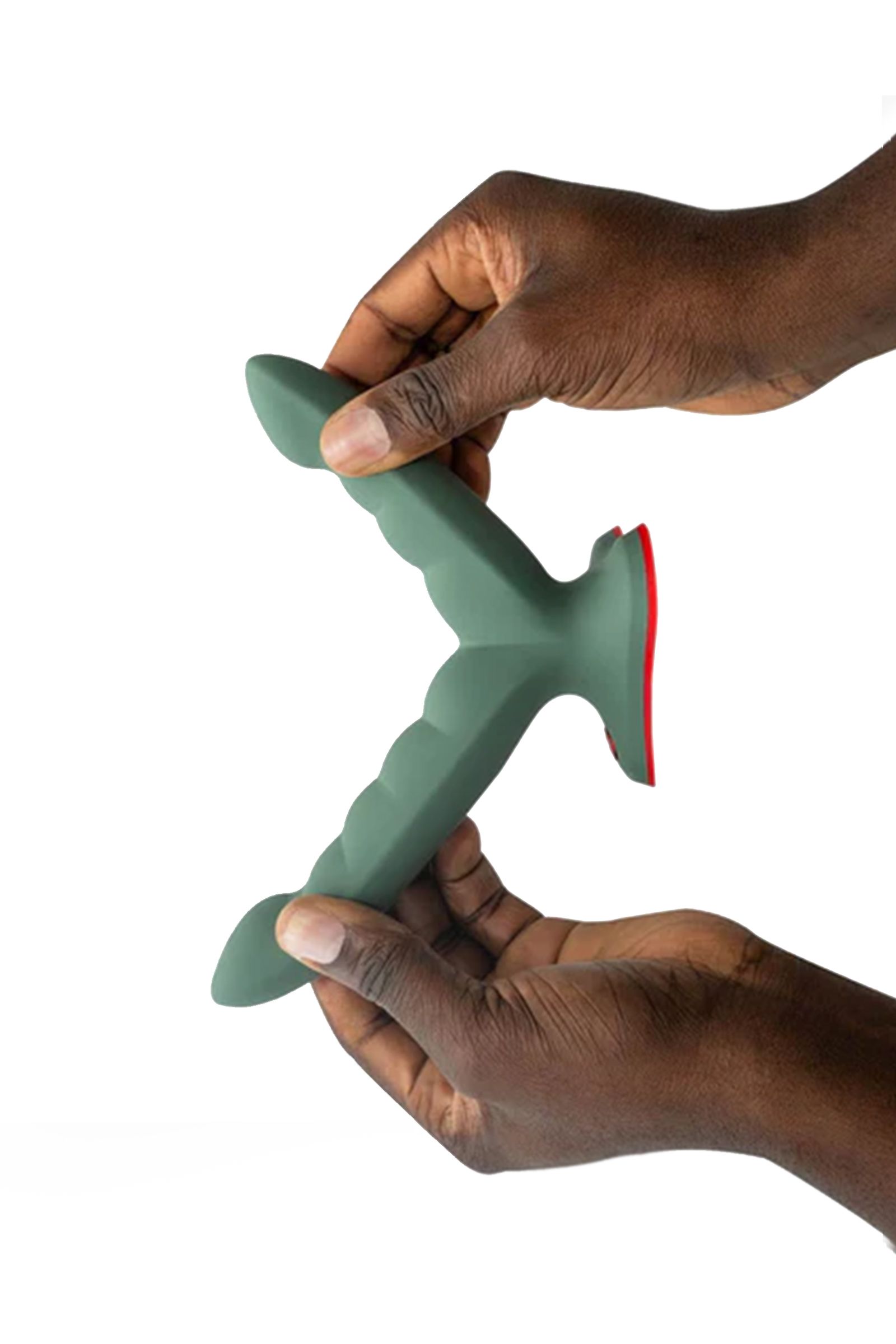 Оливковый двойной фаллоимитатор Ryde - 12,3 см. 7