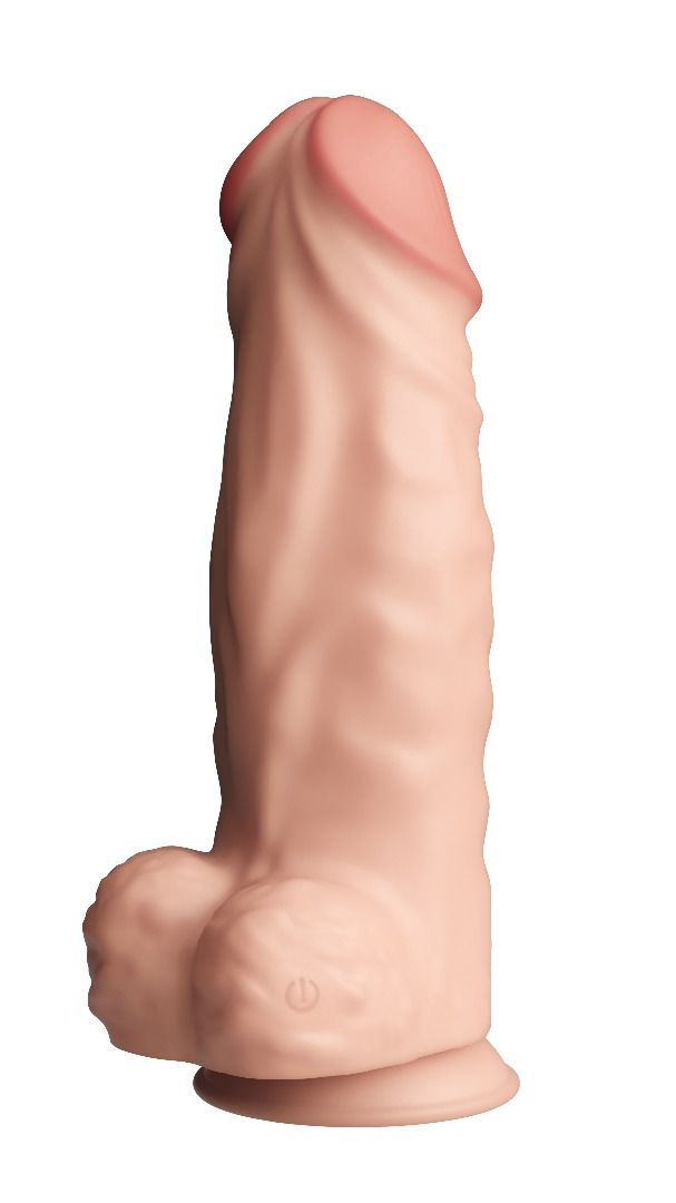 Телесный перезаряжаемый вибратор-гигант на присоске - 34 см. 1