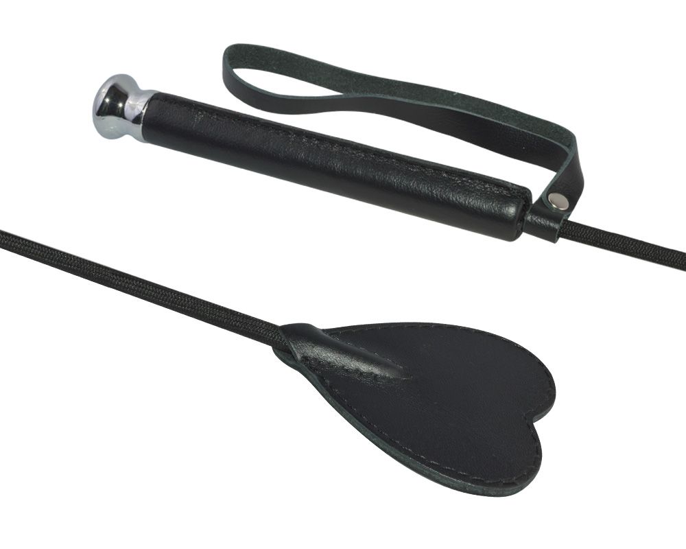 Чёрный стек с шлепком-сердечком - 60 см. 2