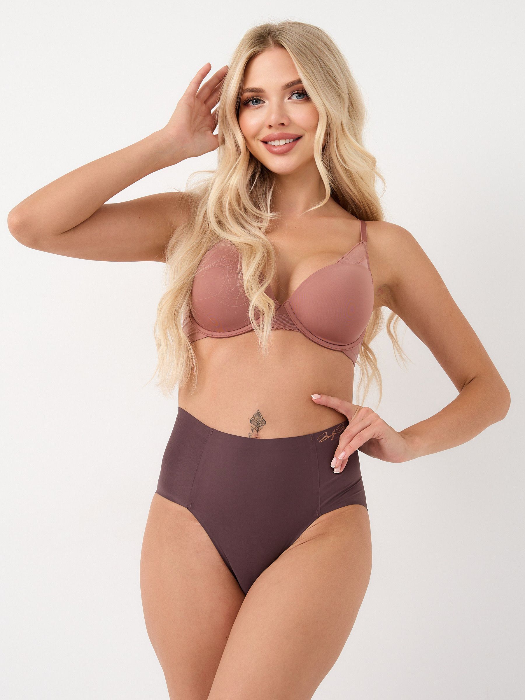 Набор из 5 бесшовных трусиков: в цветочек и 4 однотонных 2