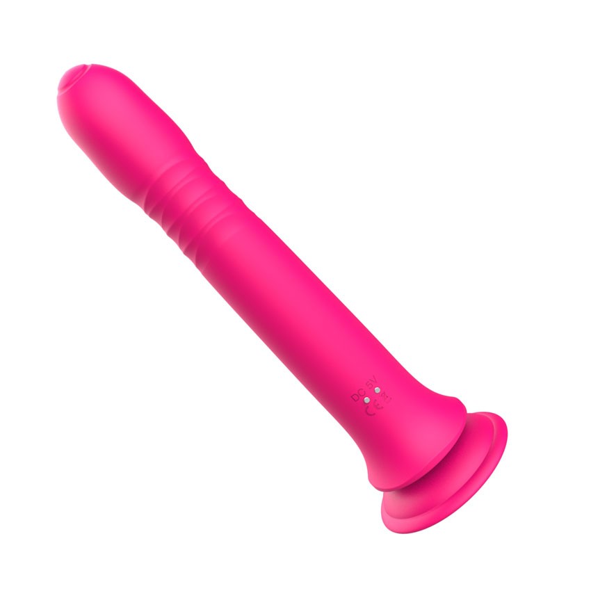 Розовый вибратор-кролик с возвратно-поступательными движениями и ротацией - 24,2 см. 7