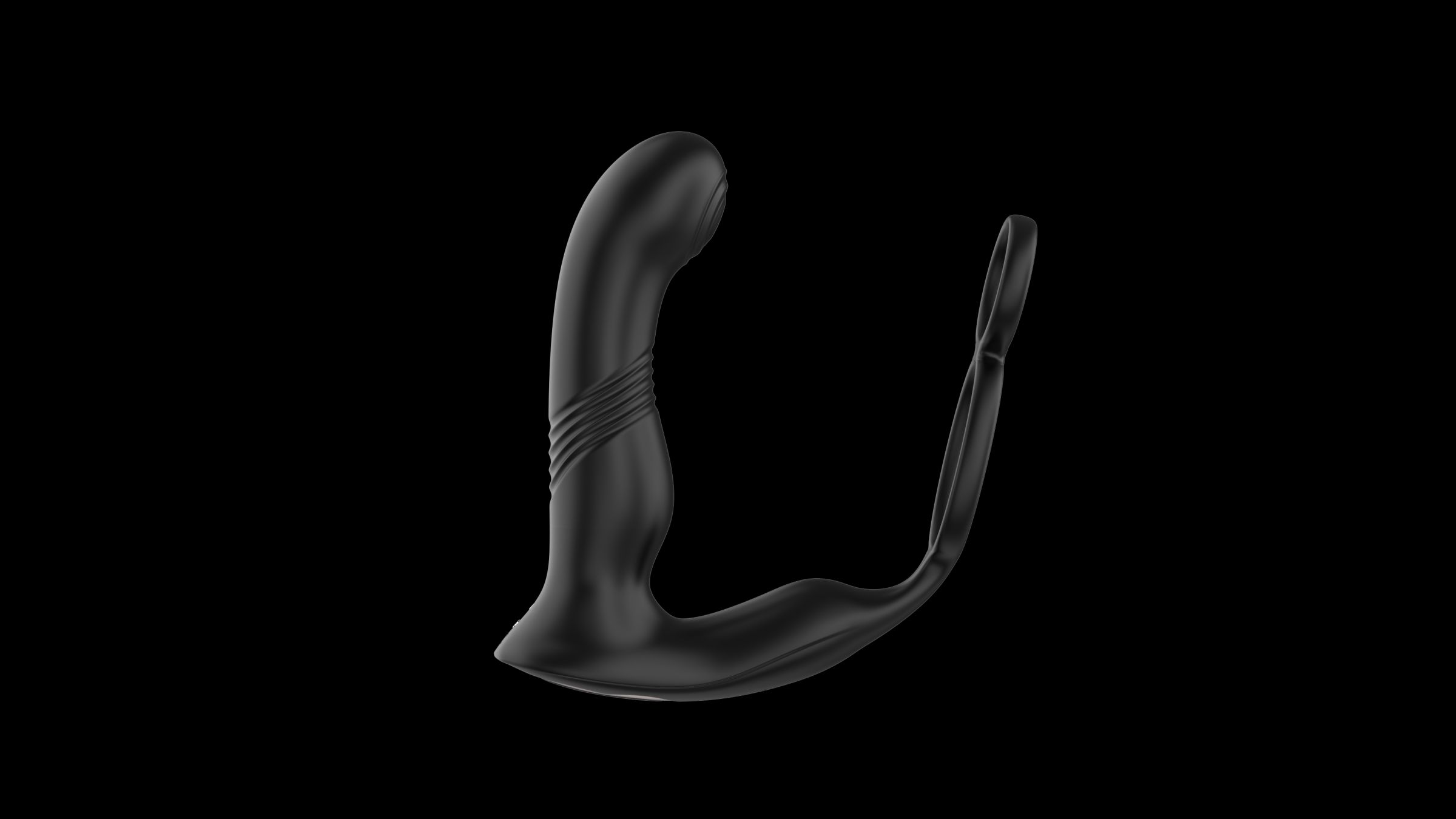 Черный вибромассажер простаты с эффектом фингеринга - 16 см. 2