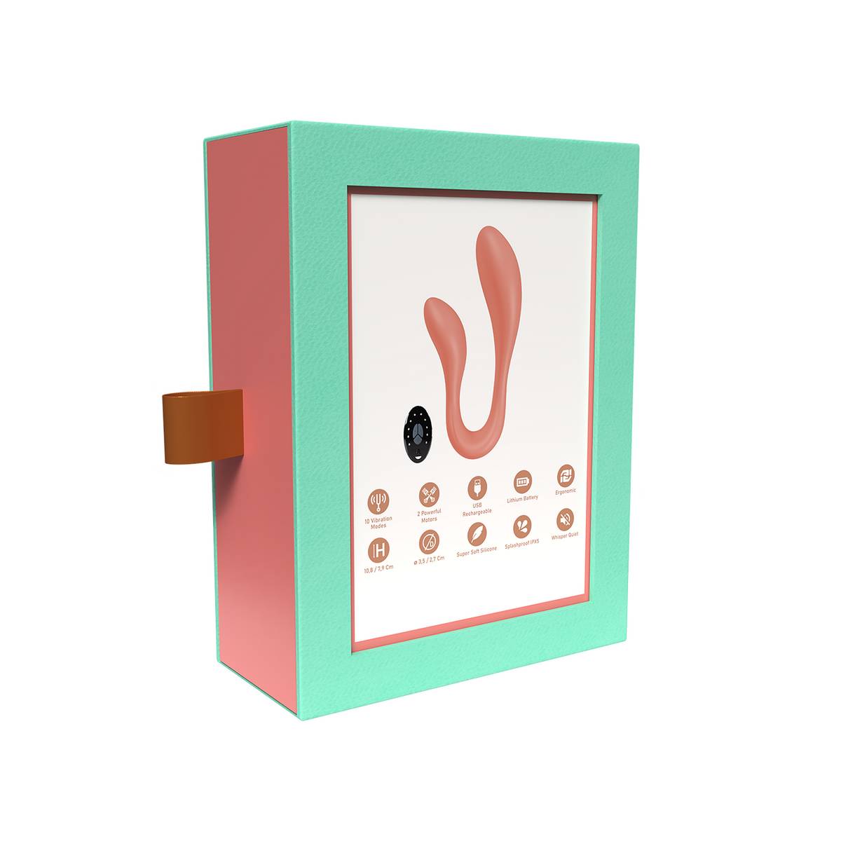 Персиковый интерактивный вибростимулятор для пар Couple Secrets 2.0 APP 6