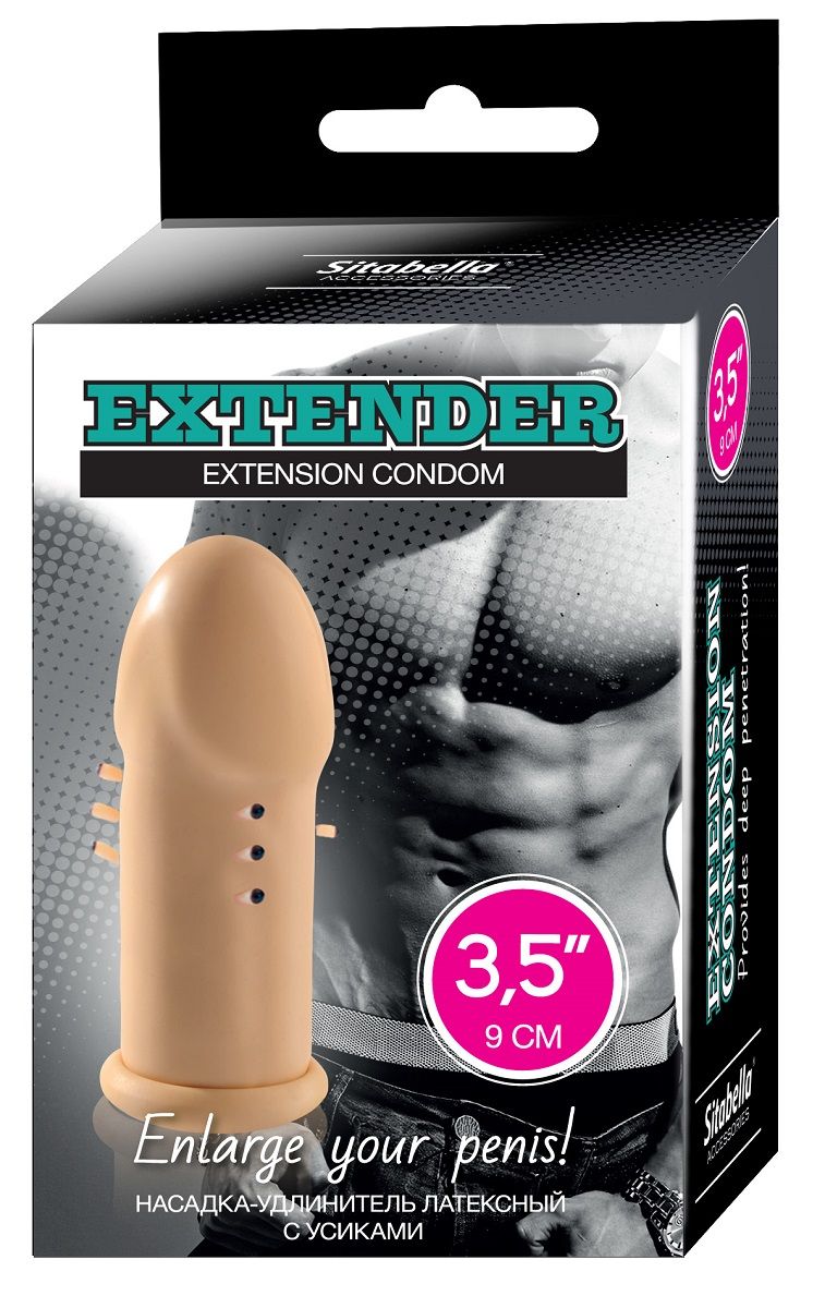 Латексная насадка-удлинитель с усиками  1