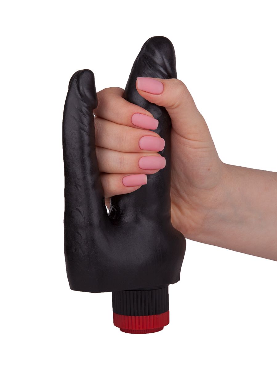 Двойной вибромассажёр чёрного цвета - 17 см. 5