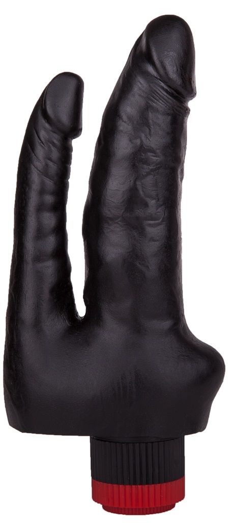 Двойной вибромассажёр чёрного цвета - 17 см. 1