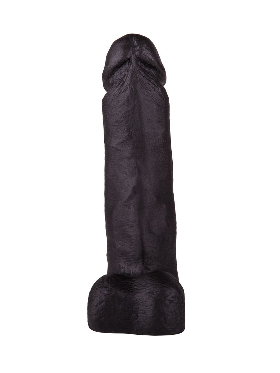 Чёрный дилдо на присоске - 19 см. 3