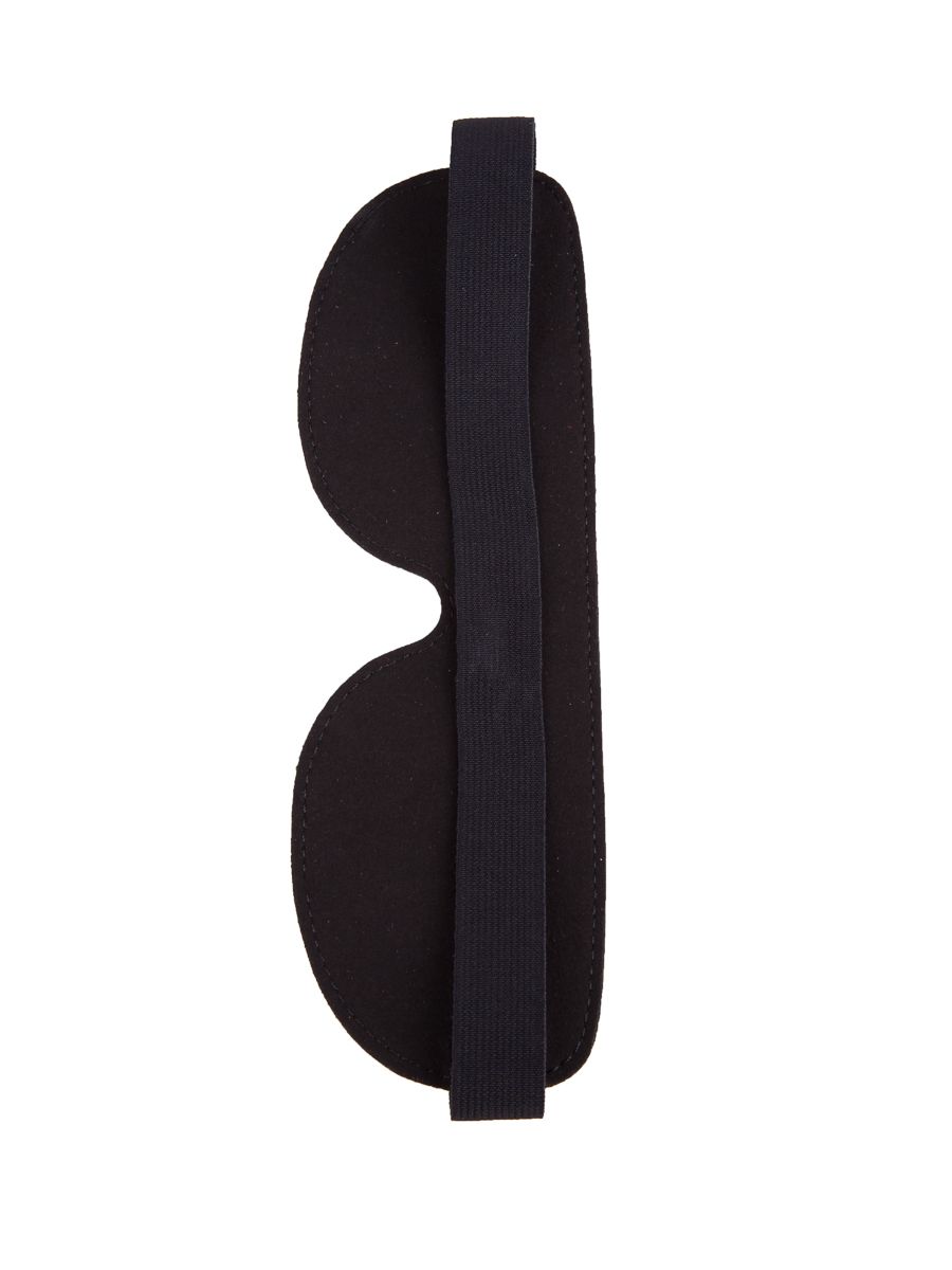 Чёрная широкая кожаная маска на глаза 3