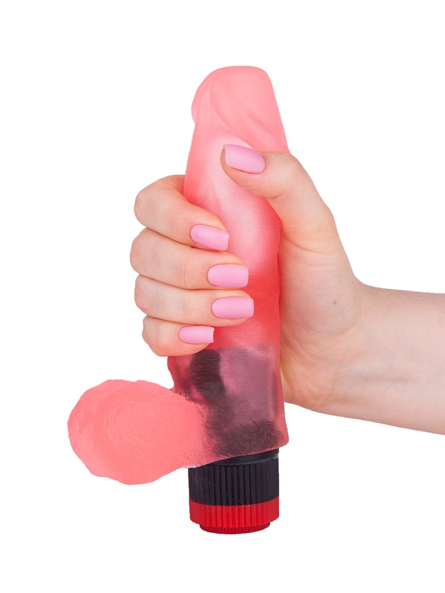 Нежно-розовый гелевый вибратор-фаллос - 15,5 см. 5