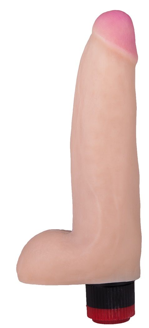Телесный вибратор-реалистик с мошонкой - 23,7 см. 1