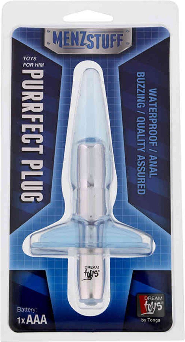 Голубая анальная пробка Purrfect Plug - 9,5 см. 2