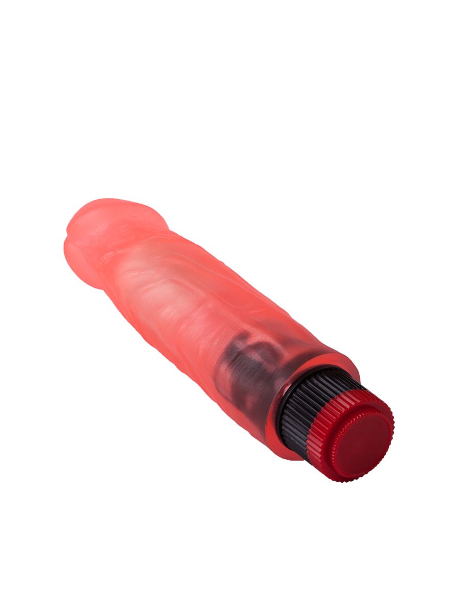 Розовый вибромассажер в виде фаллоса с венками - 18,5 см. 4