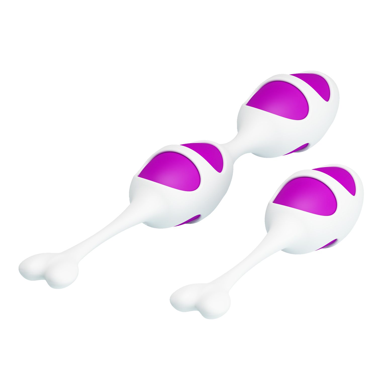 Фиолетовые вагинальные шарики из силикона: 2+1 4