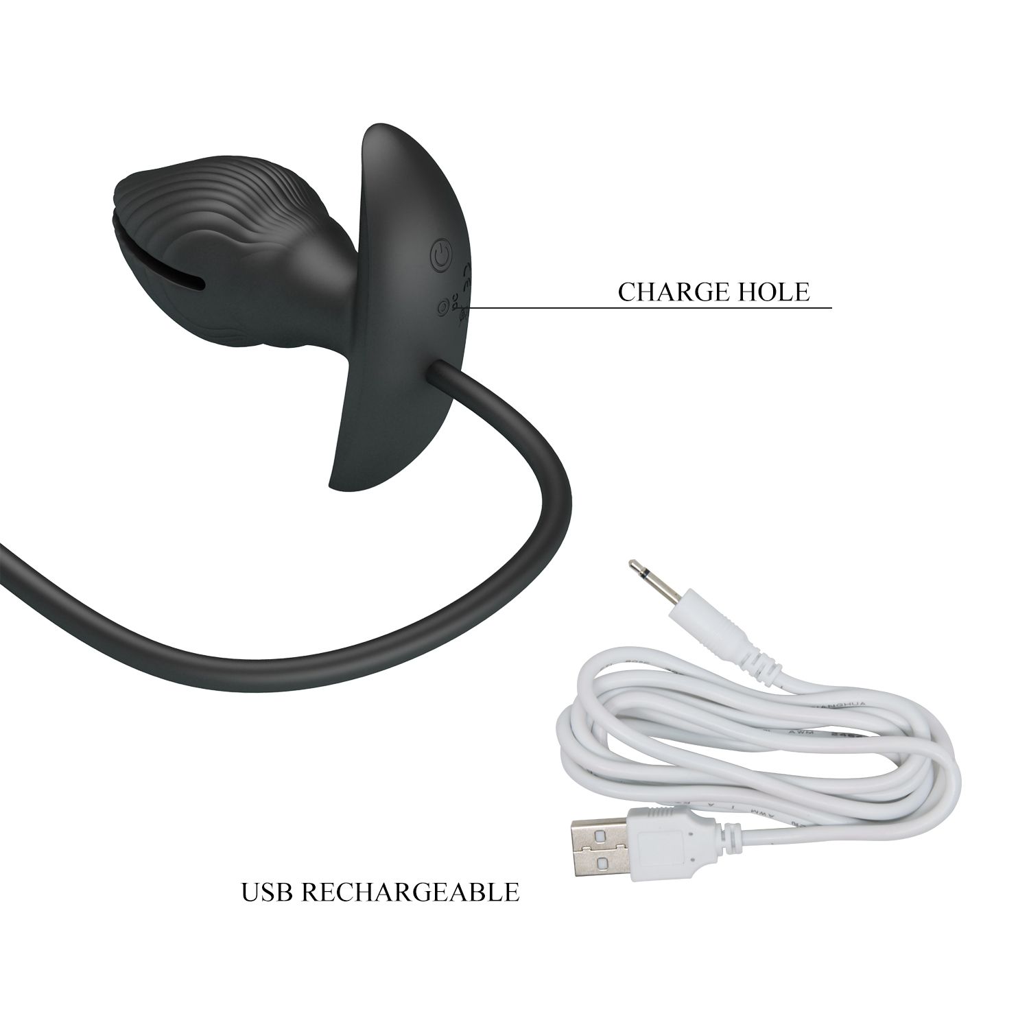 Черный анальный эспандер с вибрацией Manson - 9,6 см. 6