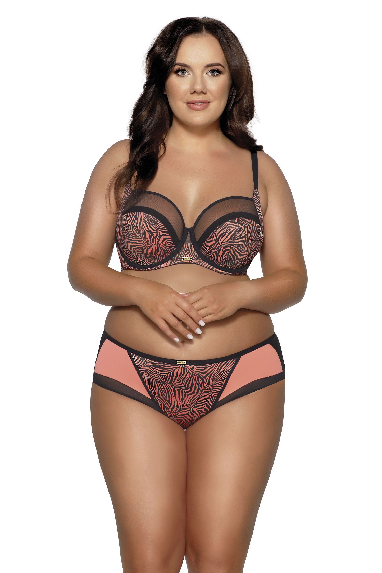 Бюстгальтер с мягкими чашками +size и тигриным принтом 3