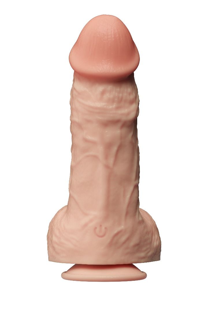 Телесный перезаряжаемый вибратор-реалистик на присоске - 21,1 см. 3