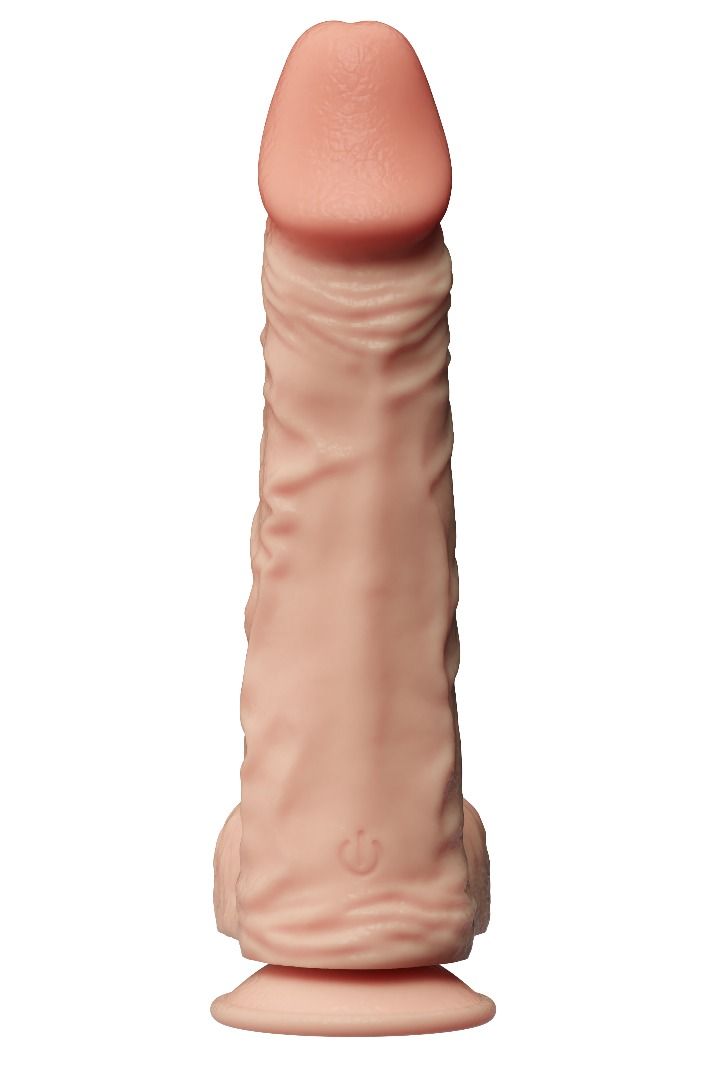 Телесный перезаряжаемый вибратор-реалистик на присоске - 20 см. 4