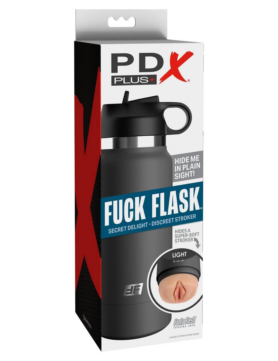 Серый мастурбатор в виде бутылки F*ck Flask 2