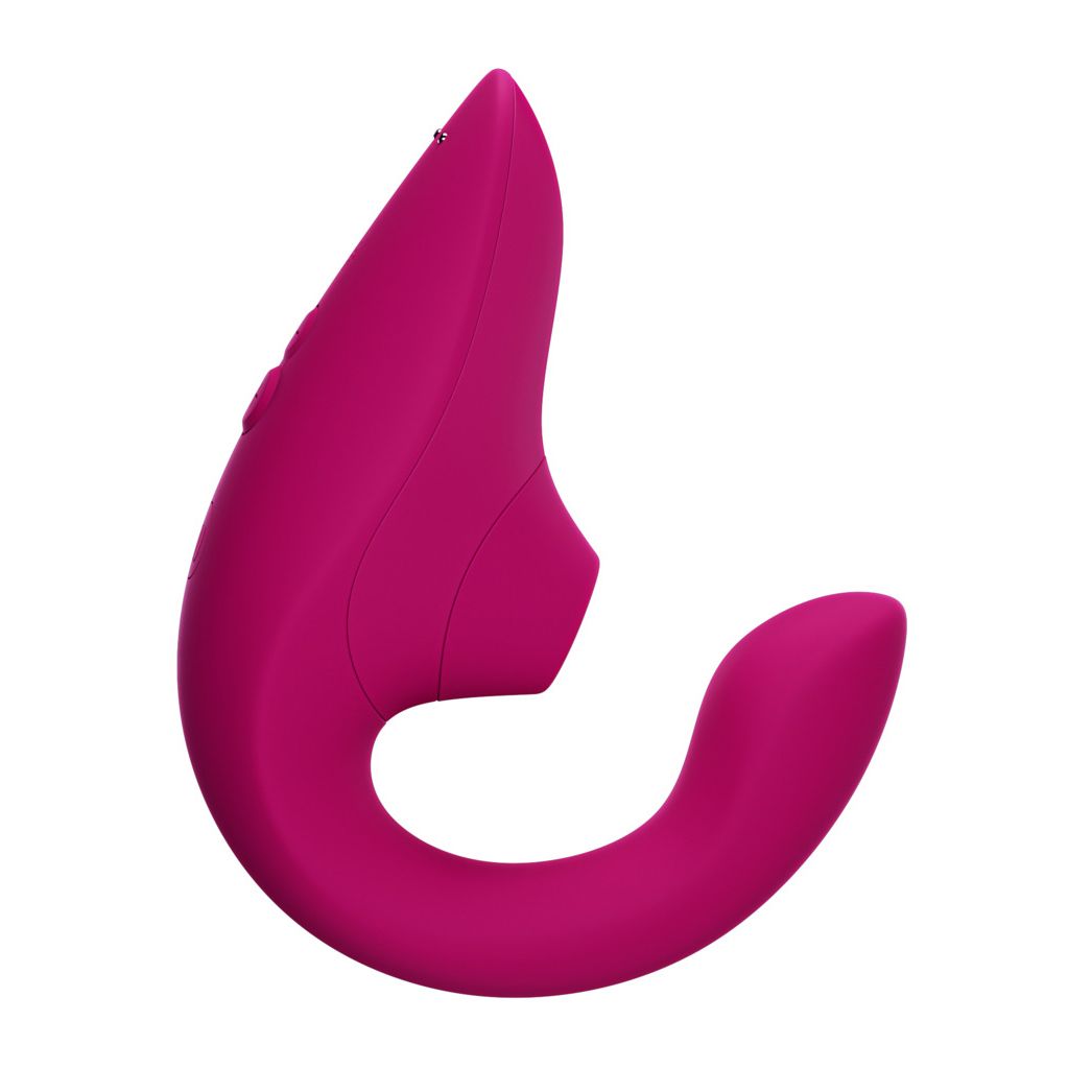 Малиновый вибромассажер для двойной стимуляции Womanizer Blend 3