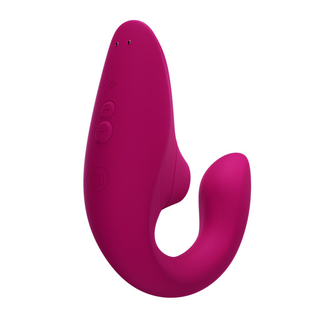 Малиновый вибромассажер для двойной стимуляции Womanizer Blend 6