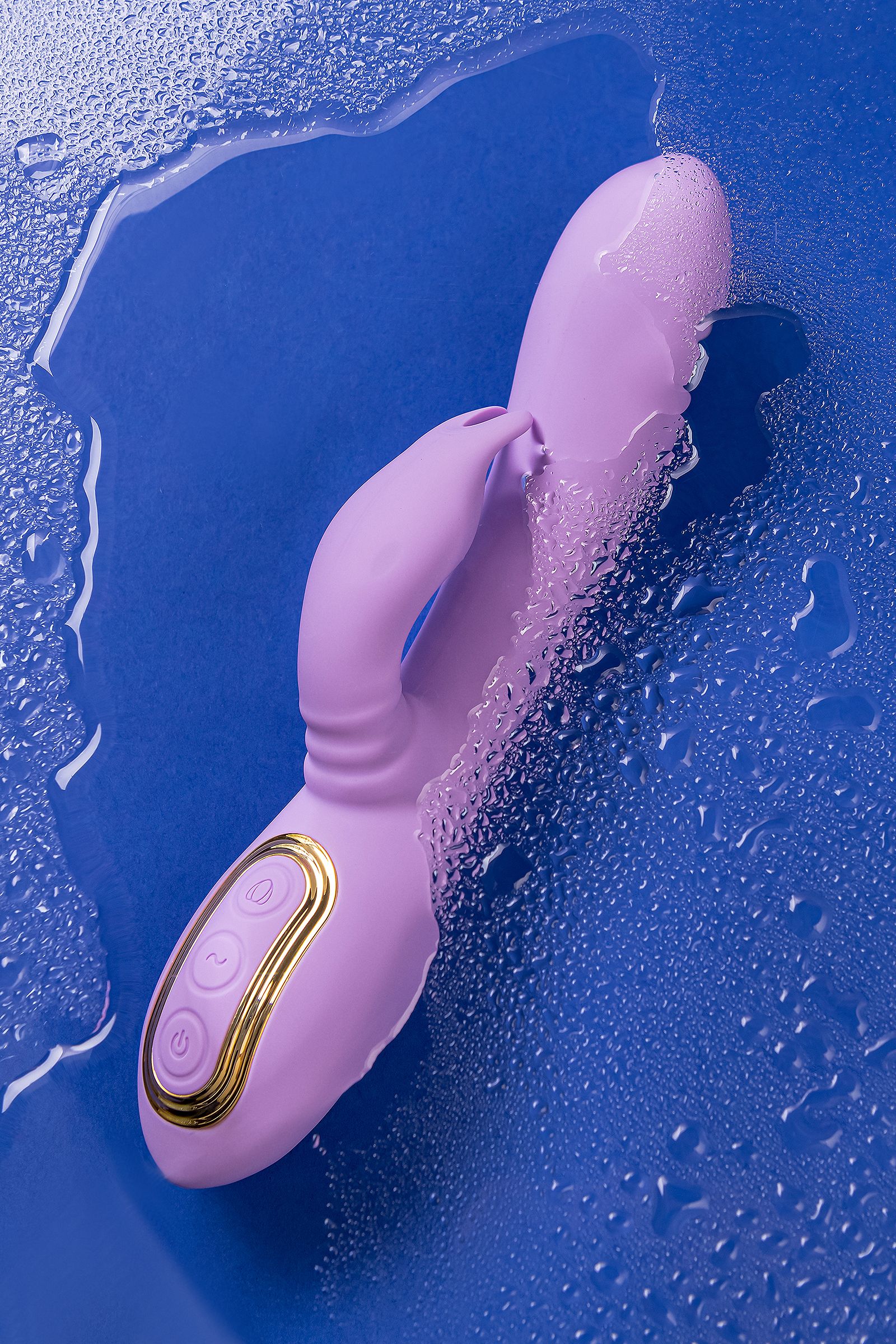 Фиолетовый вибратор-кролик с вращающимся клиторальным стимулятором Jammy - 22,5 см. 11