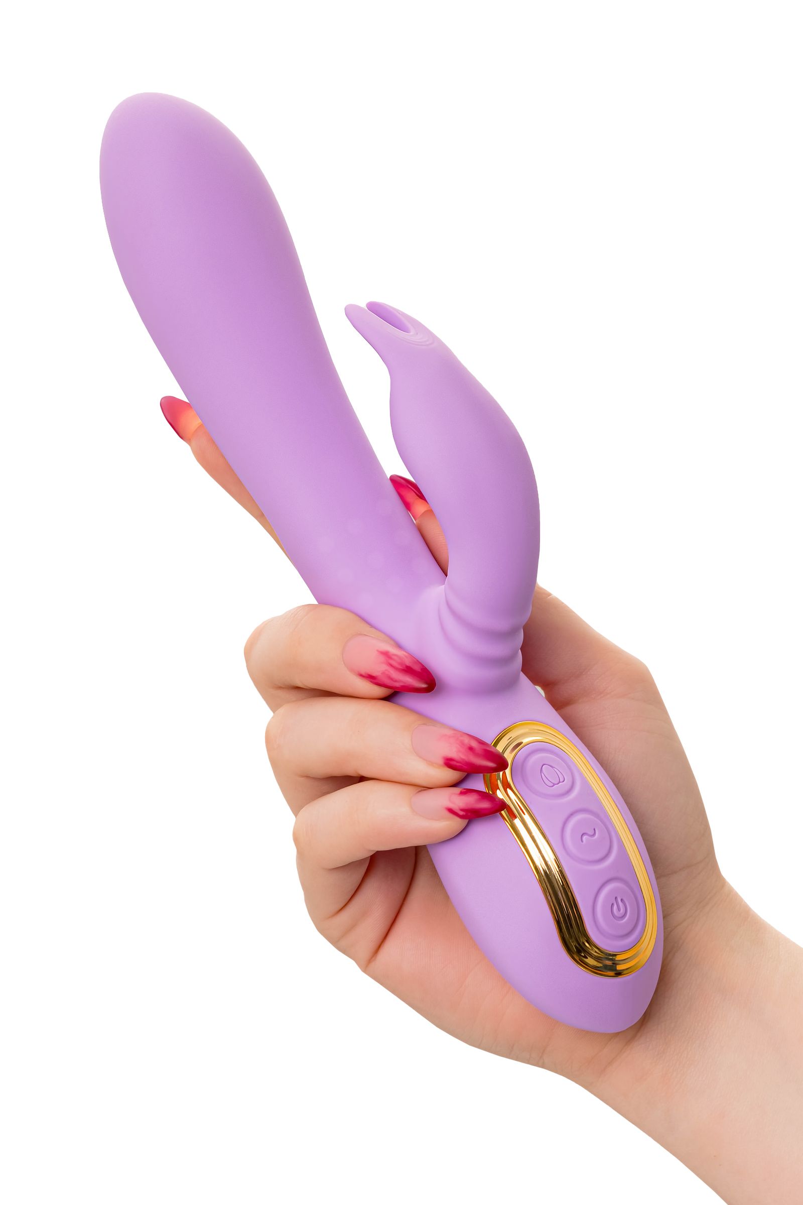 Фиолетовый вибратор-кролик с вращающимся клиторальным стимулятором Jammy - 22,5 см. 5