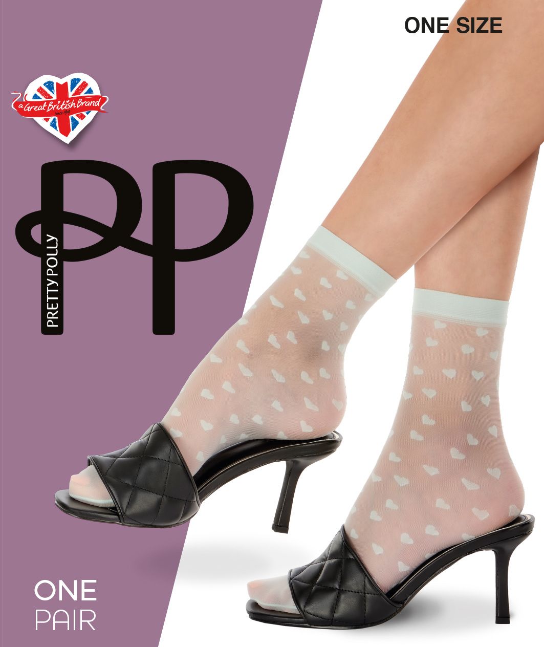 Оригинальные капроновые носочки с принтом в виде сердец 1