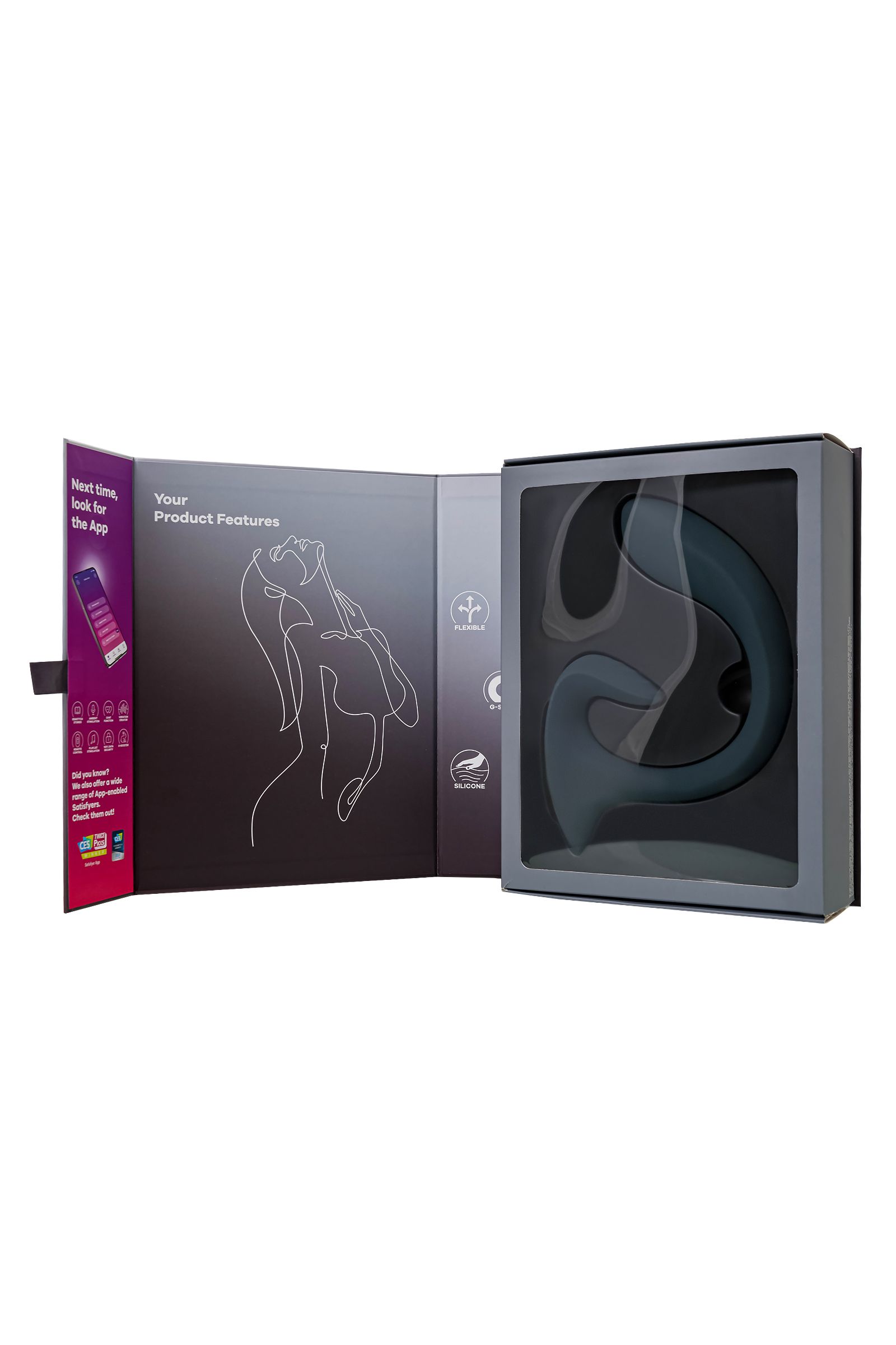 Темно-серый вибратор для G-стимуляции G for Goddess 1 8