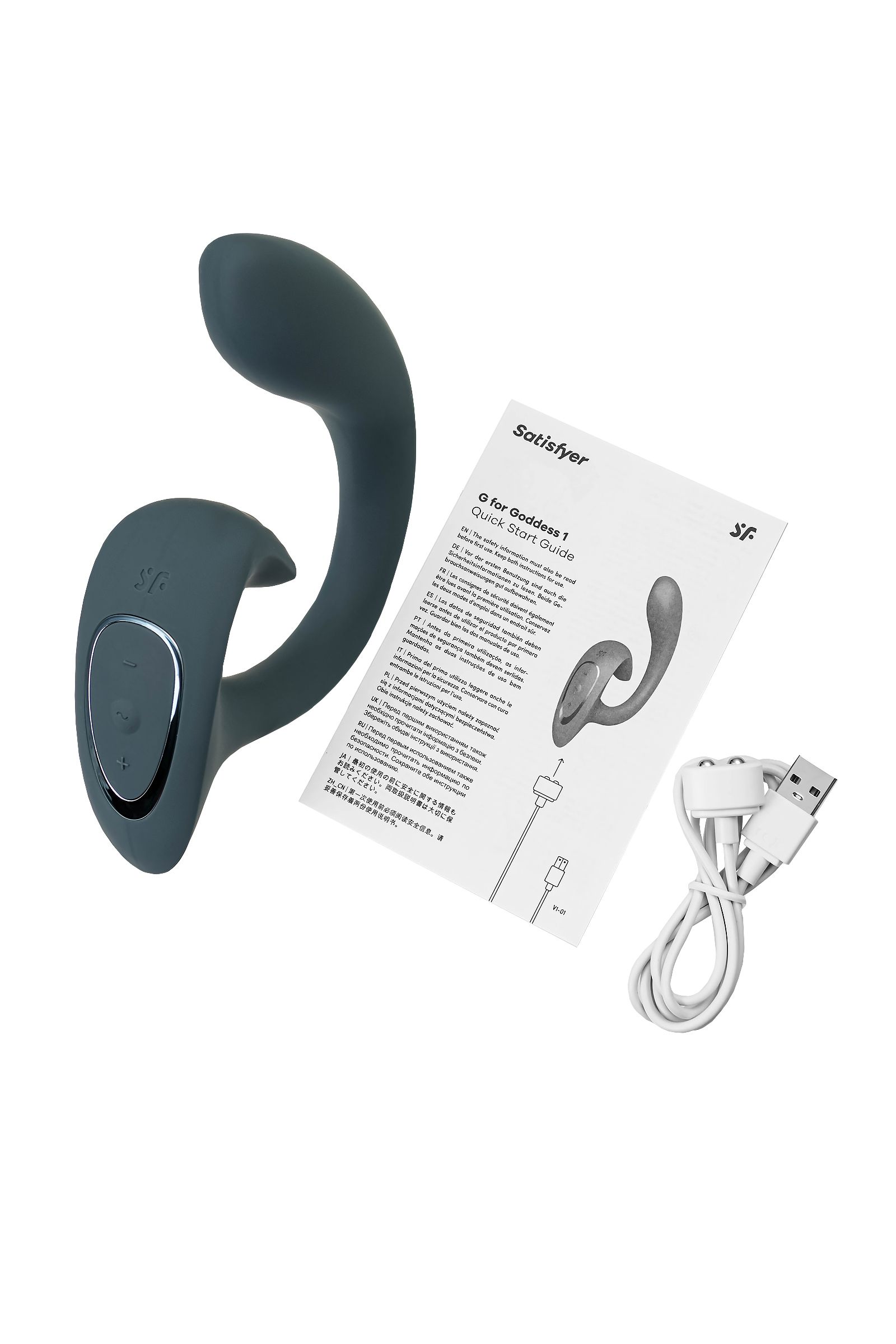 Темно-серый вибратор для G-стимуляции G for Goddess 1 9